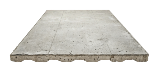 Concrete slab with rough surface and visible textures for construction use