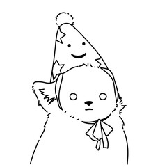 Cat wearing a party hat vector illustration 