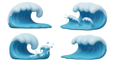 Ocean wave illustrations