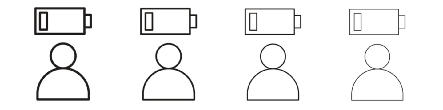 Tired person icon vector illustration. EPS 10 editable vector.