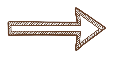Hand-drawn right-pointing arrow with striped design