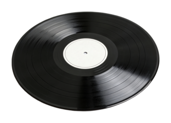 Classic vinyl record with blank label centered for customization