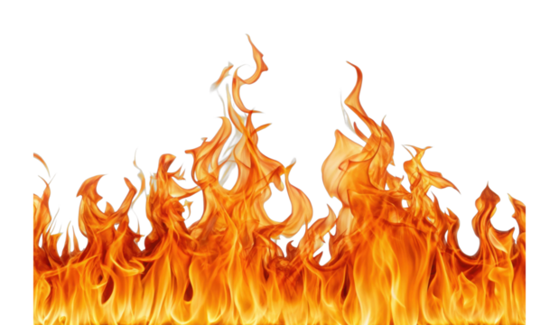 Vivid flames with dynamic shapes in motion