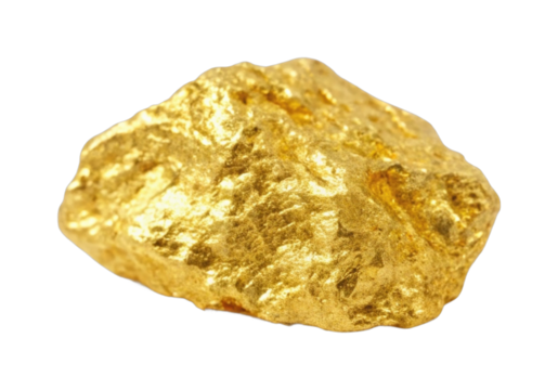 Raw gold nugget with natural texture and luster