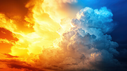 Majestic Sunset and Sunrise Clouds in Vibrant Colorful Sky