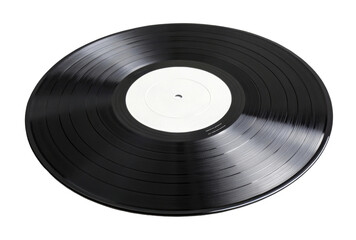 Obraz premium Classic vinyl record with blank label spinning on turntable