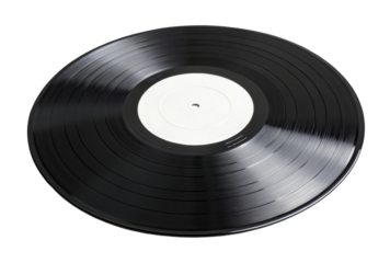 Classic vinyl record with blank label spinning on turntable