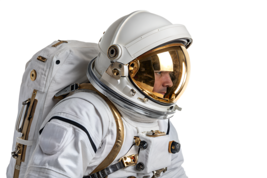Astronaut in Spacesuit with Gold Visor Exploring Space, Science, Technology, and the Future of Exploration