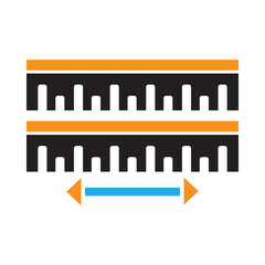 Ruler, scale, equipment, ruler icon