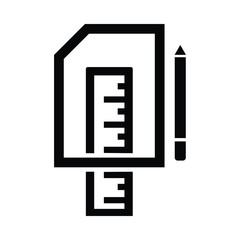 Ruler, pencil, pen, ruler and pencil icon