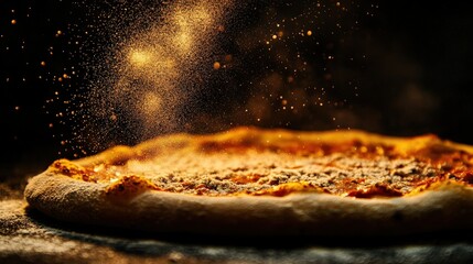 Delicious Homemade Pizza with a Golden Glow - Perfect for Food B