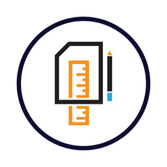 Ruler, pencil, pen, ruler and pencil icon