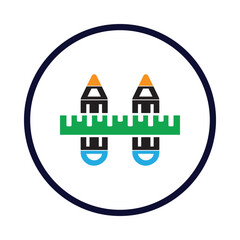 Ruler, pencil, pen, ruler and pencil icon