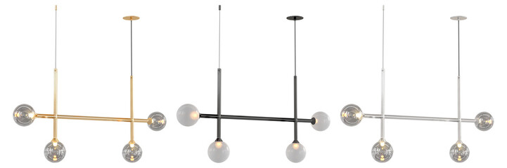 JUNIP 04-002 , Brass -Black-Silver / Clear crystal , Elegant Lighting Fixture Against black bachground	