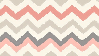 Colorful chevron pattern in soft pink, gray, and cream tones  