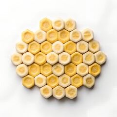 Banana Coins Minimalist Food Photo on White Background