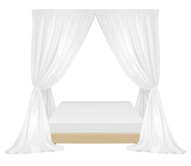 White baldachin with bed. vector © marijaobradovic