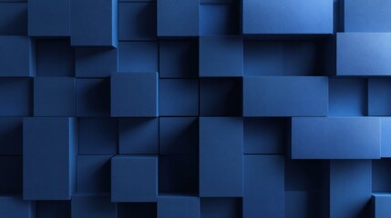 Abstract dark blue textured cube pattern