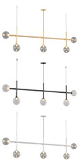 Fototapeta premium JUNIP 05-002 , Brass -Black-Silver / Clear crystal , Elegant Lighting Fixture Against black bachground 