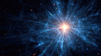 Fototapeta premium Abstract illustration of a complex network radiating outwards.