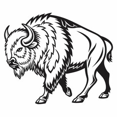 Stylized bison illustration isolated on white background