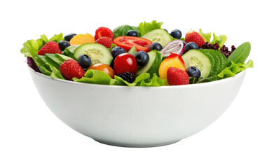 Delicious fresh fruit and vegetable salad in a white bowl