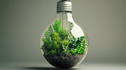 Glass bulb terrarium