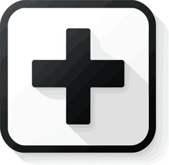 Obraz premium Plus Sign Icon Graphic For Medical Apps And Healthcare Designs Modern Minimalist Style With Rounded Square And Long Shadow Perfect For Interface Elements And User Experience