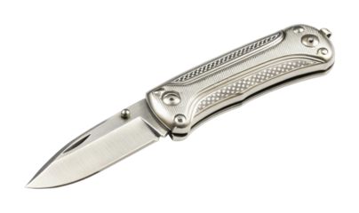 Stainless steel folding pocket knife with textured handle