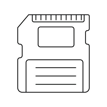 sd card lineal icon with white background vector stock illustration
