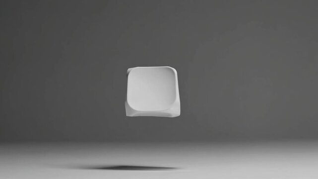 monochromatic floating keyboard keycap serving as minimalist design element with space for tech-related content