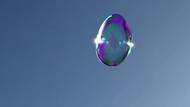 Atmospheric Phenomena: Bubble Against Clear Blue Sky