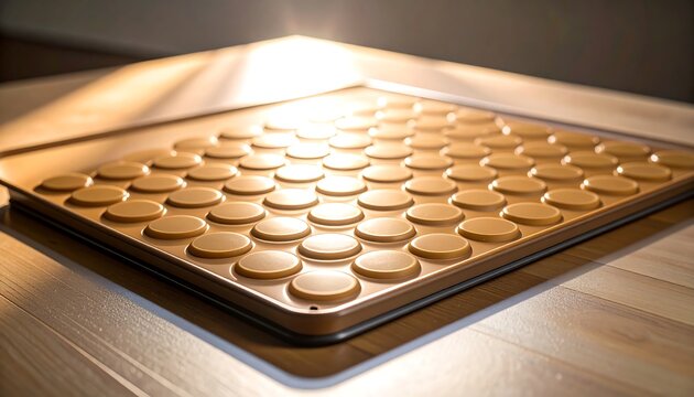 Baking Mat with Circular Indents on a Wood Surface