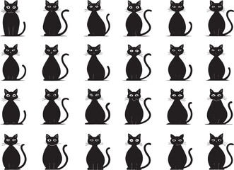 Cat Silhouette Vector Black Feline Animal Icon for Logo, T-Shirt, or Tattoo Design