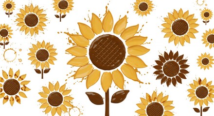 Colorful sunflower background design
