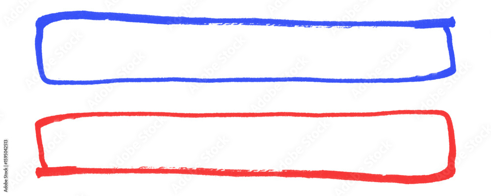 Fototapete artistic scribble frame in rectangle layout with red and blue marker pen lines for highlight boxes i