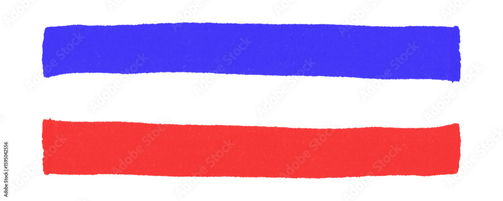 Fototapete bold red and blue doodle stroke design for modern visual emphasis and text styling isolated on a tra