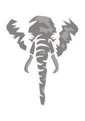 Stylized vector illustration of an elephant head