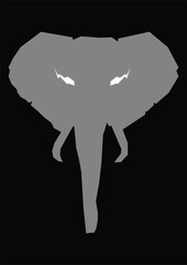 Stylized vector illustration of an elephant head