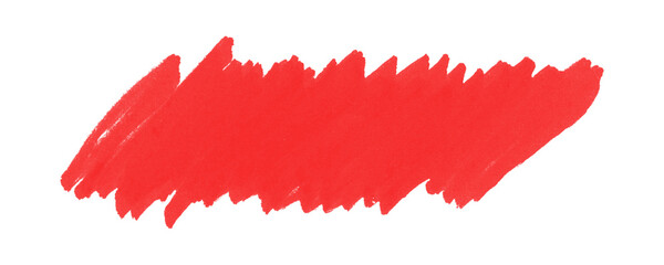 Transparent Set of Grunge Marker Lines in Red With Pencil Hatching for Highlighting on a Transparent or White Background