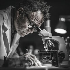 Scientist Observing Through Microscope