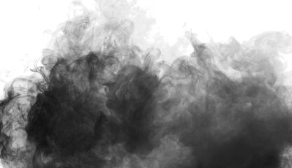 grey smoke on a transparent background