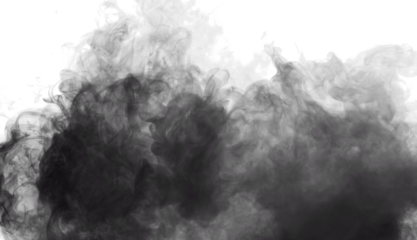 grey smoke on a transparent background