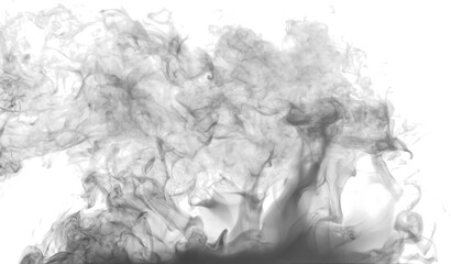 grey smoke on a transparent background