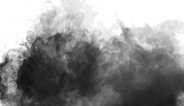 grey smoke on a transparent background