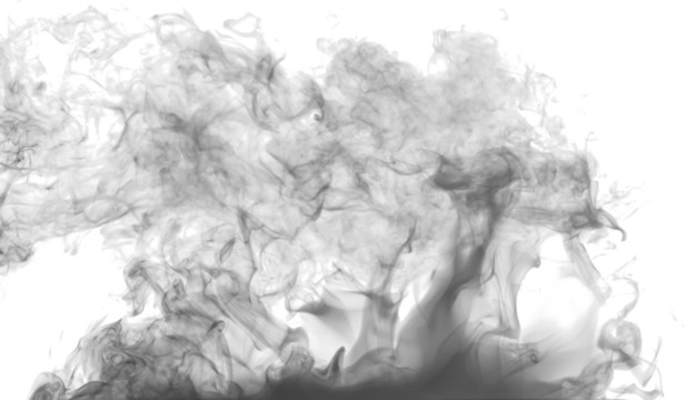 grey smoke on a transparent background