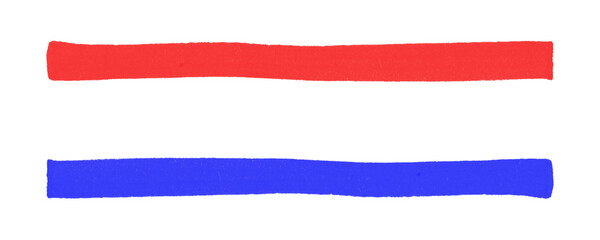 Vibrant Strokes in Red and Blue Marker Featuring Doodle Shapes and Artistic Scribbles Isolated on a Transparent or White Background © EyasinAli