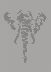 Stylized vector illustration of an elephant head