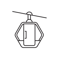 Cable car icon transportation Symbol Outline icon Transparent background