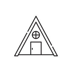 Bungalow icon, House Symbol Outline icon Transparent background